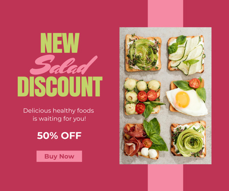 Ontwerpsjabloon van Facebook van Kortingsaanbieding op Delicious Salad