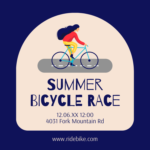 Summer Bicycle Race Announcement Instagram Tasarım Şablonu
