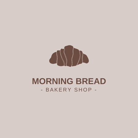 Bakery Shop Ad with Croissant Logo Design Template