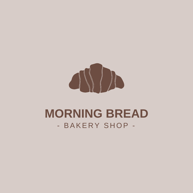 Bakery Shop Ad with Croissant Logo – шаблон для дизайна