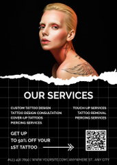Tattoo Studio Offer With Booking And Inspirational Phrase
