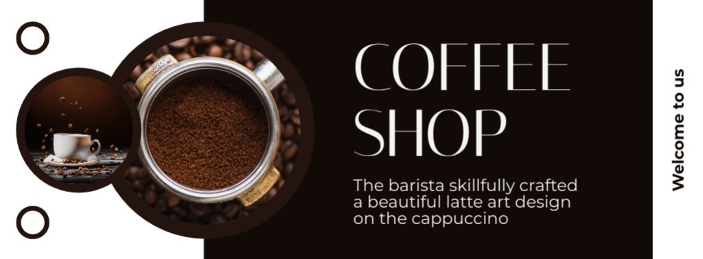 Szablon projektu Ground Coffee And Various Coffee Beverages Offer Facebook cover