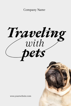 Pet Travel Guide with Cute French Bulldog Flyer 4x6in Design Template