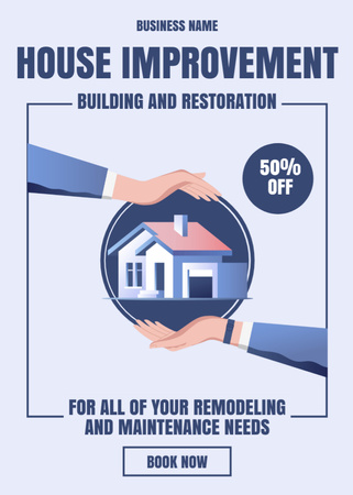 House Building and Restoration Services Discount Flayer Design Template
