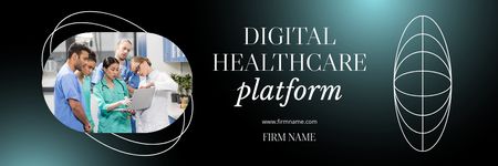 Digital Healthcare Services Email header Modelo de Design