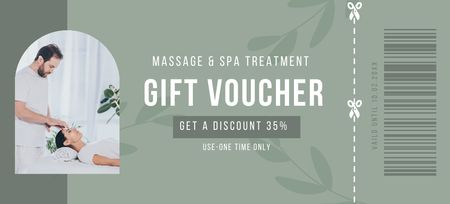 Spa Treatment Discount Coupon 3.75x8.25in Design Template