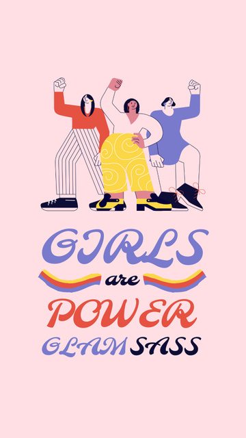 Designvorlage Girl Power Inspiration with Women on Riot für Instagram Story