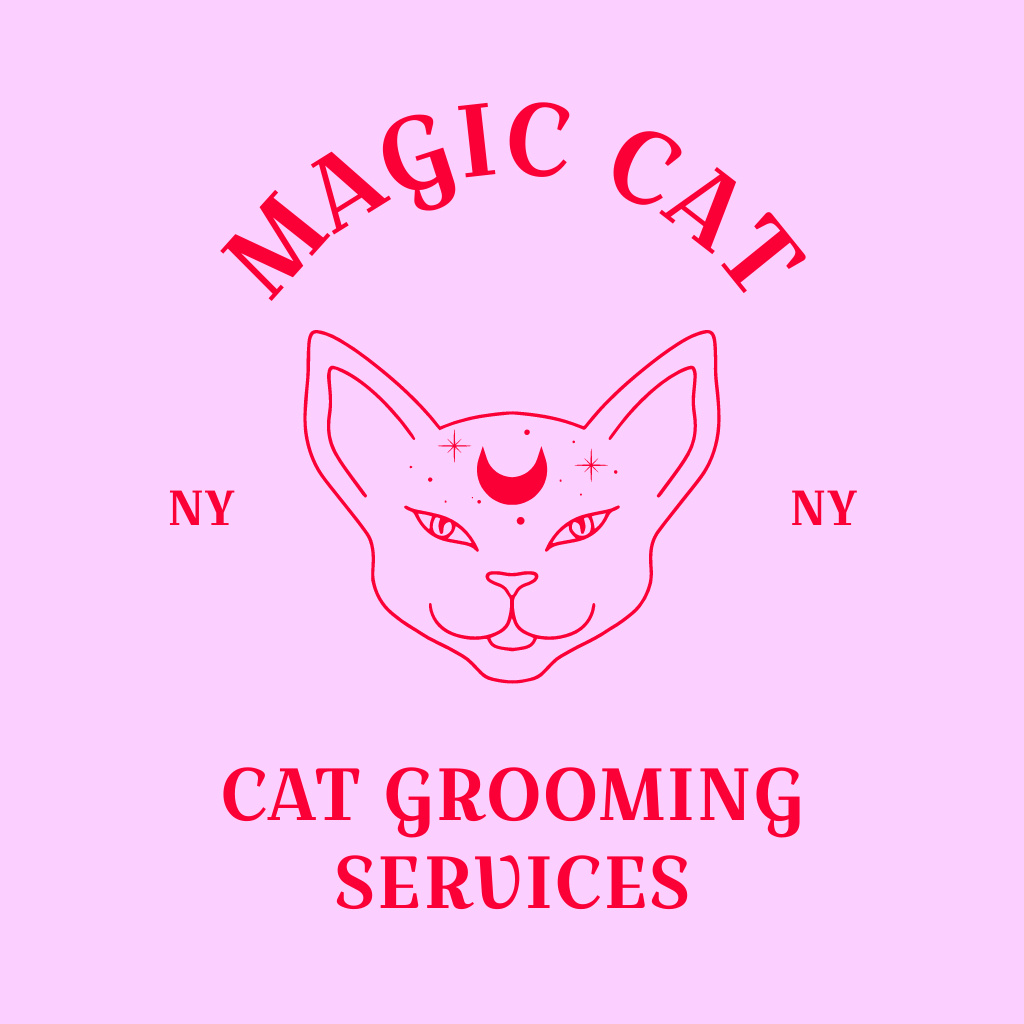 Emblem of Grooming Salon for Cats Logo Πρότυπο σχεδίασης