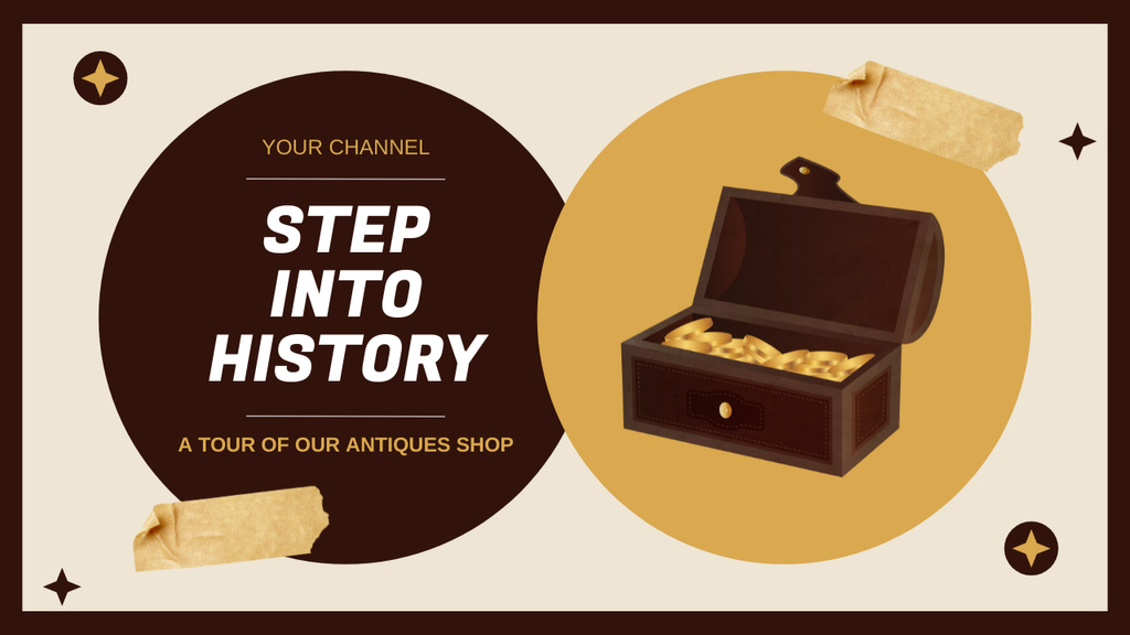 Template di design Historical Tour Offer with Chest of Gold Youtube Thumbnail