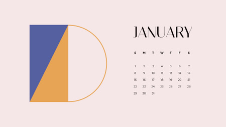 Designvorlage Abstract Geometric Figures für Calendar
