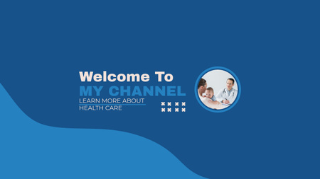 Healthcare Channel with Woman with Newborn visiting Doctor Youtube Design Template