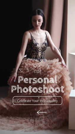 Designvorlage Wunderbares Fotoshooting-Angebot mit Kleid von Professional für TikTok Video
