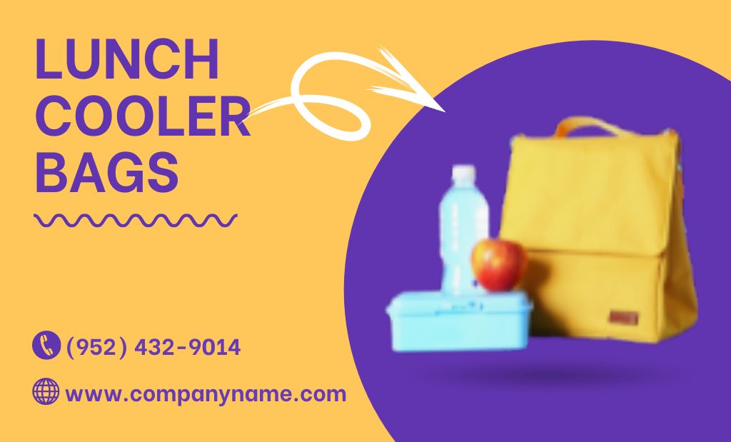 Lunch Cooler Bag Advertisement Business Card 91x55mm Πρότυπο σχεδίασης