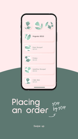 Template di design Flowers Order on Phone Screen Instagram Story