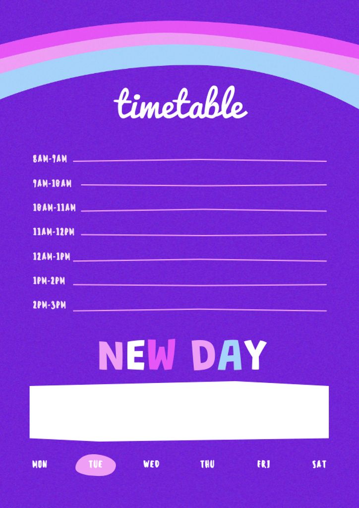Day Planning Timetable Schedule Planner tervezősablon