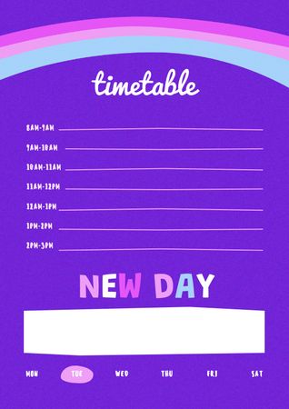 Plantilla de diseño de Day Planning Timetable Schedule Planner 