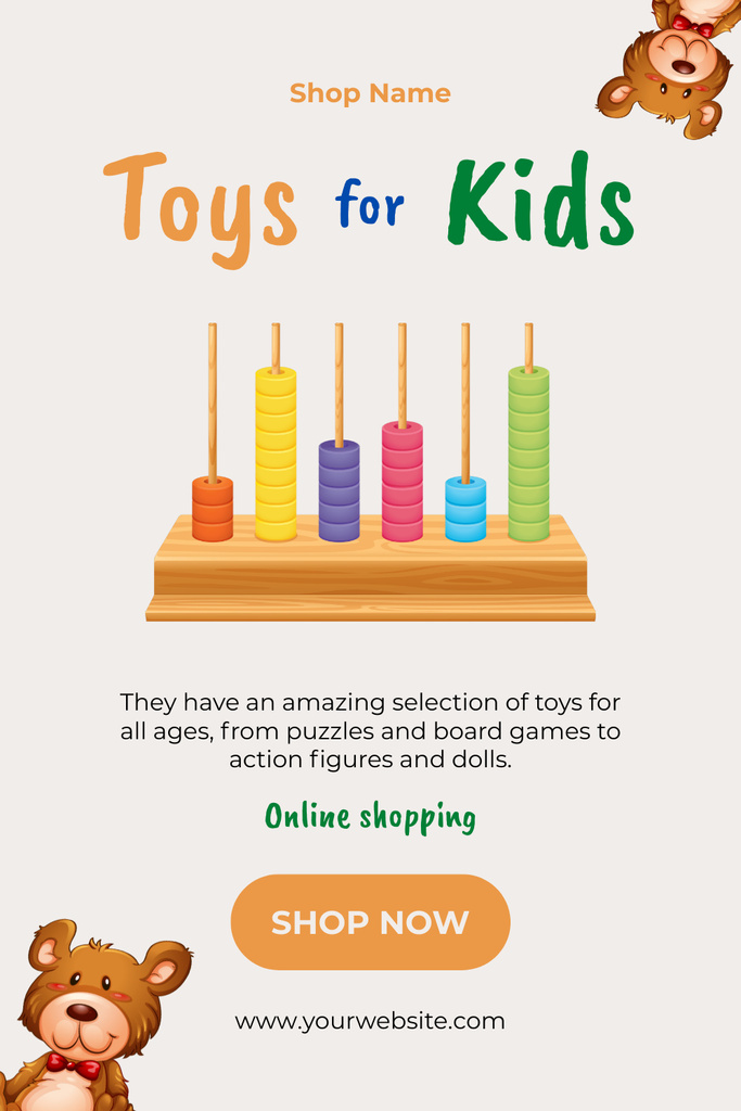 Ontwerpsjabloon van Pinterest van Children's Store Offer with Educational Game