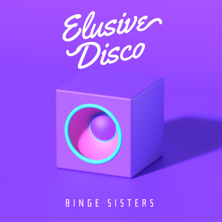 Designvorlage Disco-Musik aus dem Lautsprecher für Album Cover