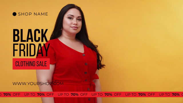 Black Friday Clothing Sale with Woman with Shopping Bags Full HD video Tasarım Şablonu