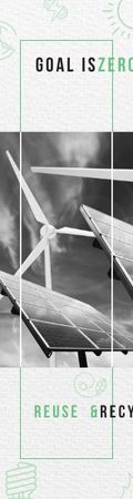 Renewable Energy Wind Turbines and Solar Panels Skyscraper Design Template