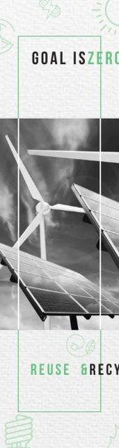 Renewable Energy Wind Turbines and Solar Panels Skyscraper Šablona návrhu