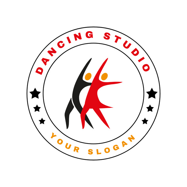 Plantilla de diseño de Promo of Dancing Studio with Icon of Couple Animated Logo 