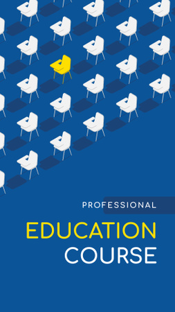 Szablon projektu Education Course Promotion with Desks in Rows Instagram Story