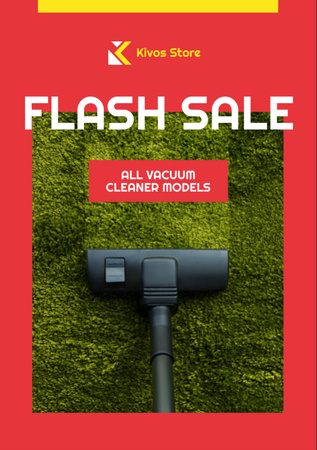 Flash Sale Vacuum Cleaner on Carpet Flyer A7 Design Template