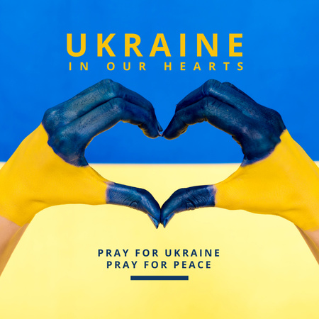 Ontwerpsjabloon van Instagram van oekraïne in onze harten