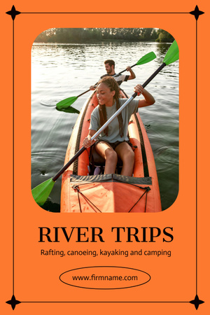River Trips -ilmoitus Pinterest Design Template