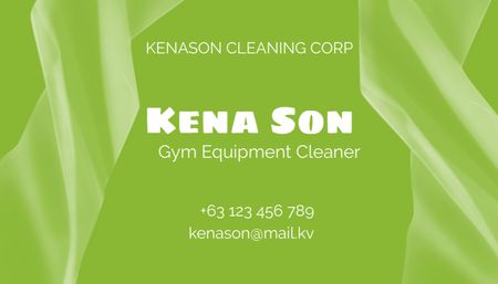 Platilla de diseño Gym Equipment Cleaner Contacts Business Card US
