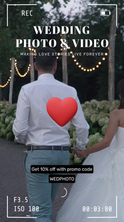 Wedding Photo And Video Services With Discount Instagram Video Story Design Template