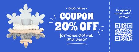 Winter Offer of Clothes and Decor Coupon Design Template