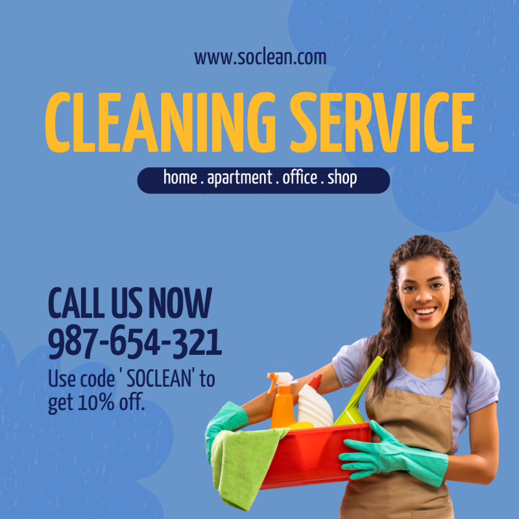 Ontwerpsjabloon van Social media van Cleaning Services Offer