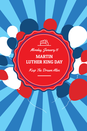 Celebração colorida do dia de Martin Luther King Postcard 4x6in Vertical Modelo de Design