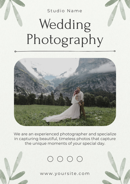 Wedding Photograhy Service Ad Layout Poster Modelo de Design