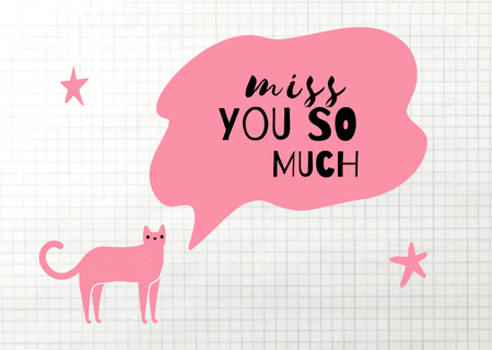 Aranyos szerető mondat Valentin-napon Postcard tervezősablon