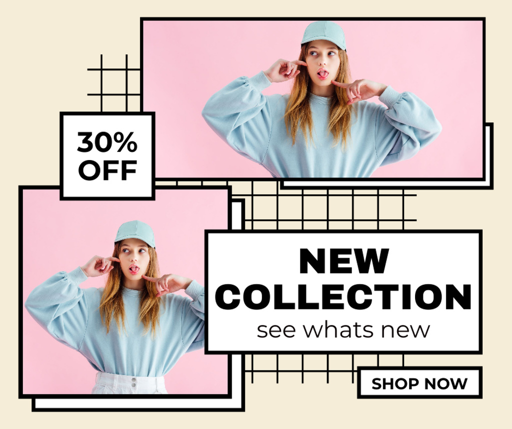 New Teen Collection of Clothing Facebookデザインテンプレート