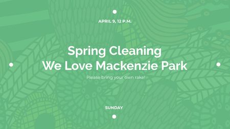 Spring Cleaning Event Invitation Green Floral Texture Title – шаблон для дизайну