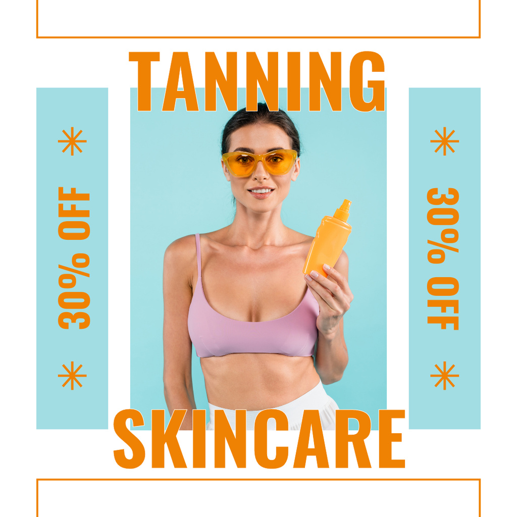 Designvorlage Discount on Women's Tanning Skin Care für Instagram