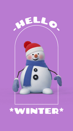 Plantilla de diseño de Funny Cute Snowman Instagram Video Story 