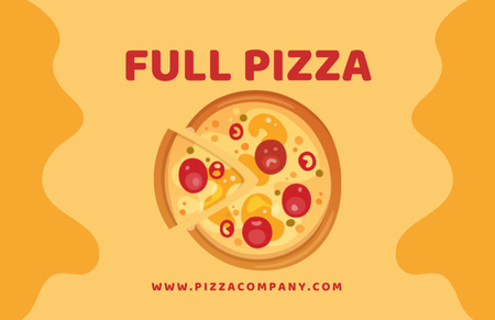 Full Pizza Offer with Sausage Business Card 85x55mm Design Template