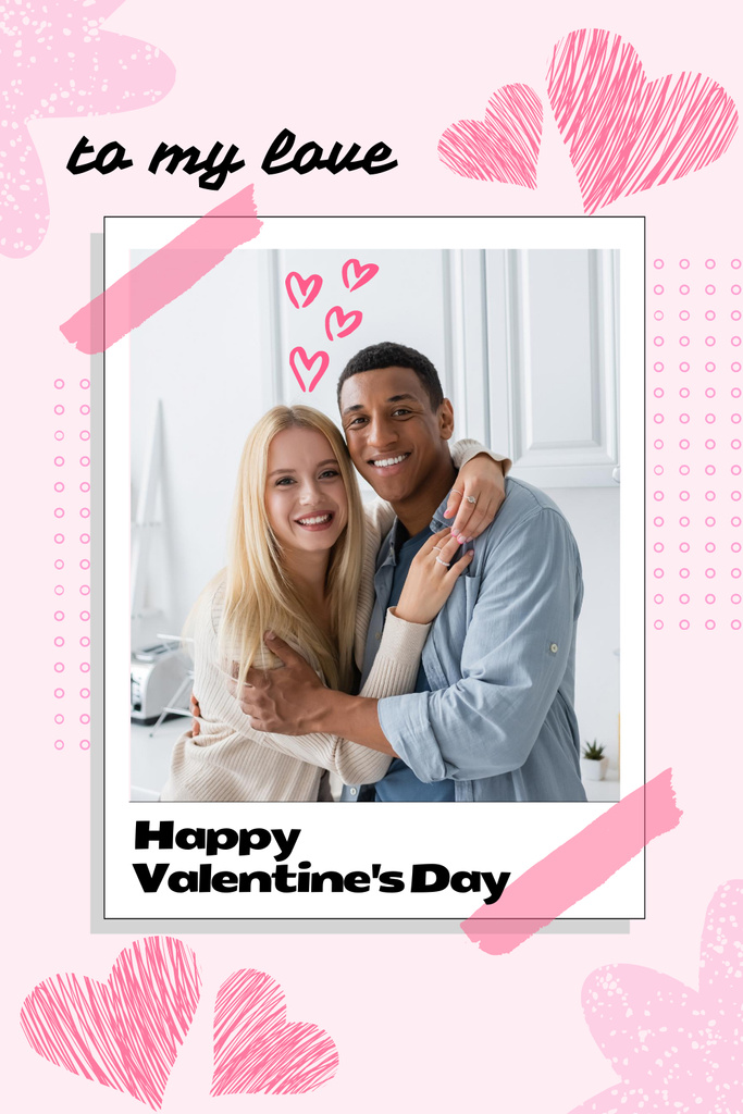 Congratulations on Valentine's Day from Couple in Love Pinterest Πρότυπο σχεδίασης
