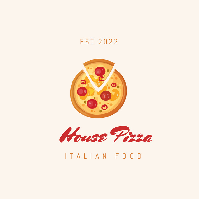Italian Food with Tasty Pizza Logo Design Template