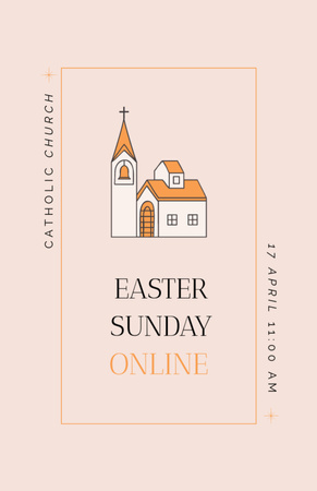 Online Broadcasting of Easter Sunday Service Flyer 5.5x8.5in Design Template