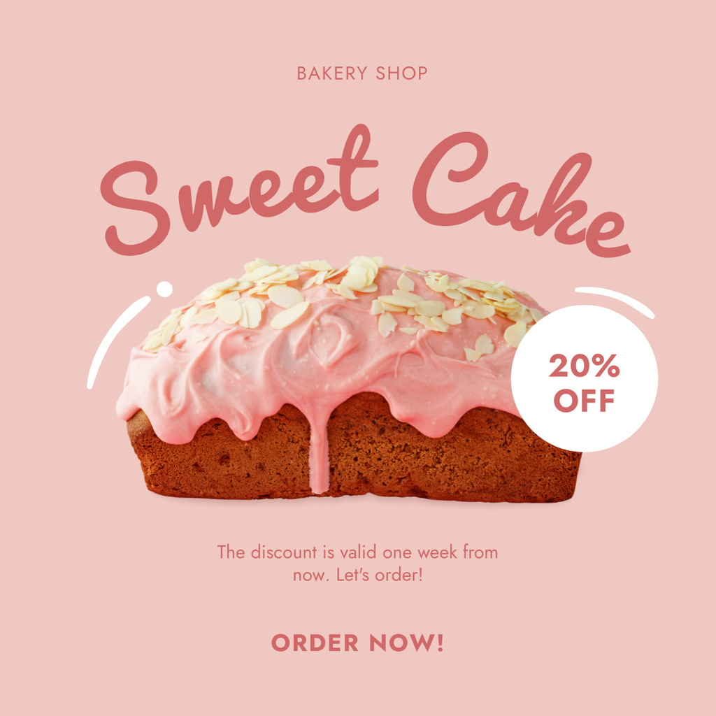 Sweet Cakes Retail Ad on Pink Instagram Design Template