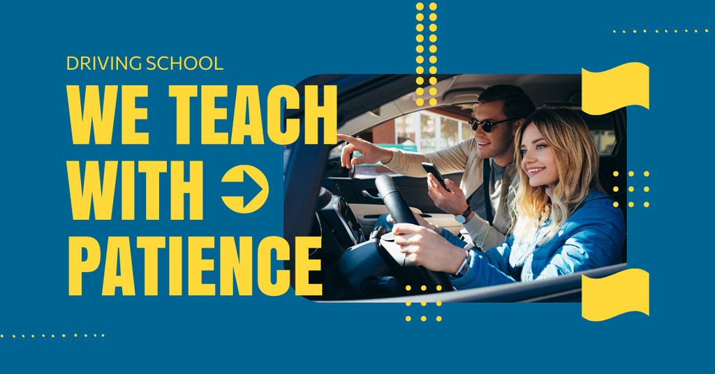 Specialized Driving School Promo With Tutor Facebook AD tervezősablon