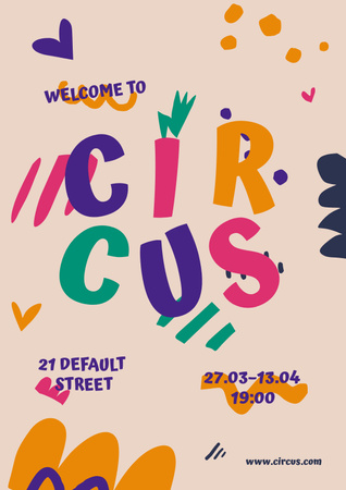 Circus Show Announcement Poster tervezősablon