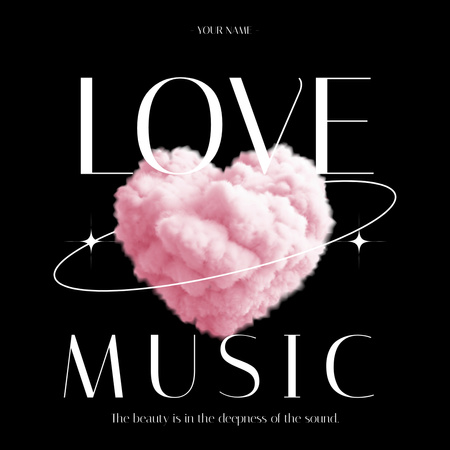 Anúncio de Playlist com Love Music Instagram Modelo de Design