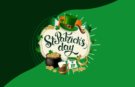 Platilla de diseño Bright Congratulations on St. Patrick's Day Thank You Card 5.5x8.5in